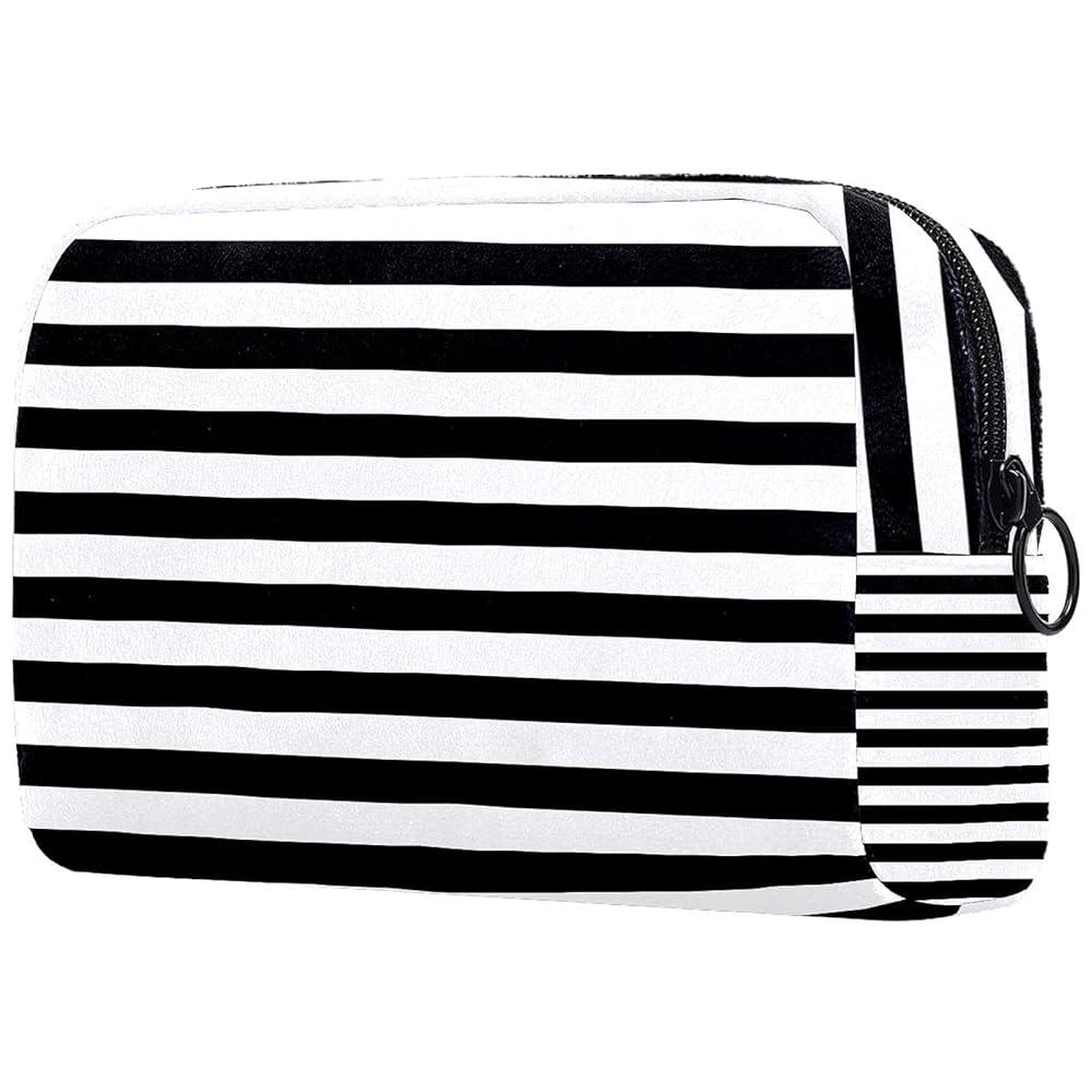 Bolsa de cosméticos de tela blanca a rayas - Imagen 5