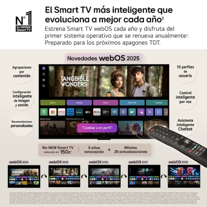 TV OLED evo AI G5 164cm (65") LG OLED65G55LW, Smart TV 4K, soporte pared incluido - Imagen 9