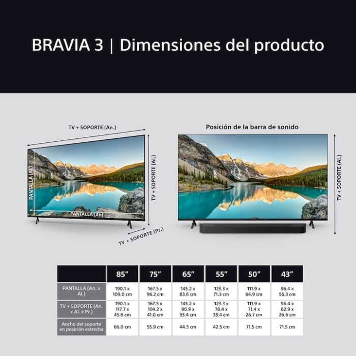 Televisor Sony BRAVIA 3 K55S35BP LED de 55", 4K HDR, Google TV, Smart TV, Dolby Vision, Dolby Atmos, Triluminos PRO, altavoz X-Balanced, menú de juegos - Imagen 9