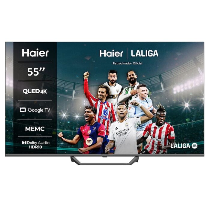 Televisor QLED de 140 cm (55") Haier H55S80EUX Serie S80E, UHD 4K, Smart Google TV, HDR10