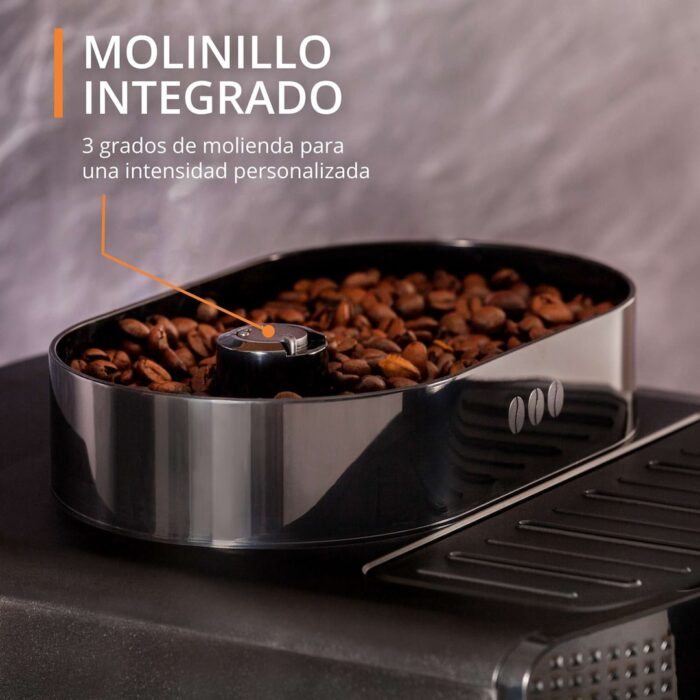 Cafetera superautomática Krups Pisa EA81P0 diseño compacto 3 niveles de temperatura y 3 texturas de molido - Imagen 3
