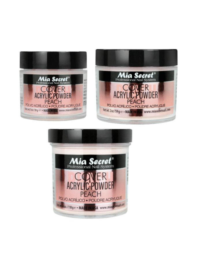 Polvo acrílico Cover Up Peach para decoración de uñas (40 g)