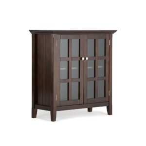 Mueble de TV de ratán macizo con acabado natural