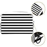 Bolsa de cosméticos de tela blanca a rayas - Imagen 4