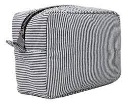 Bolsa de cosméticos de tela blanca a rayas - Imagen 3