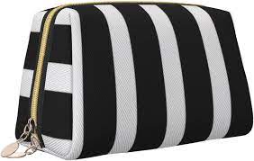 Bolsa de cosméticos de tela blanca a rayas - Imagen 2