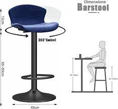 Banco de altura de mostrador Partners, taburete de mostrador Baron azul - Imagen 4