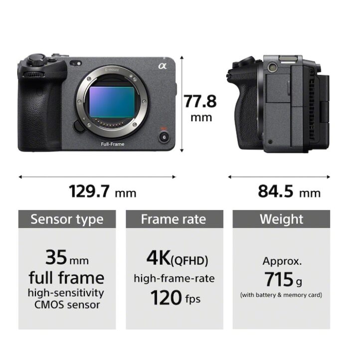 Sony Cinema Line FX3 cámara Evil Full Frame cuerpo con sensor CMOS Exmor R ideal para grabación de cine profesional (ILMEFX3.CEC) (copia) - Imagen 5