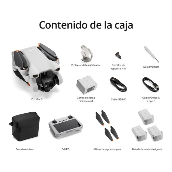 Dron con cámara DJI Mini 3 Fly More Combo con RC (control remoto pantalla) y peso de 248g - Imagen 4